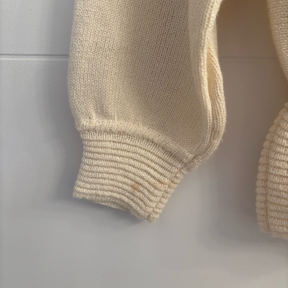 Elegant Cream Floral Sweater - Picture 5 of 14